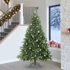 vidaXL K&uuml;nstlicher Weihnachtsbaum mit 300 LEDs Gr&uuml;n 240 cm PE und PVC