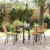 vidaXL Garten Essgruppe 5 pcs Braun Pulverbeschichteter Stahl