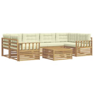 vidaXL Outdoor-Sofagarnitur 7 stk. Wei&szlig; und Creme Polyester