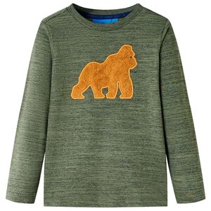 vidaXL Kinder-Langarmshirt Khaki Melange 104