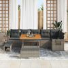 vidaXL Gartensofa-set mit Kissen 11 pcs Grau Poly-Rattan