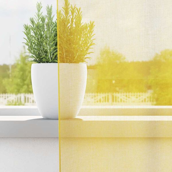 vidaXL Voile Vorh&auml;nge mit Schlaufen 2 Stk. Gelb 140x245 cm