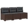 vidaXL 3-Sitzer Garten Sofa mit Kissen Rattan-Look 3-Sitzer PP Braun