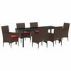 vidaXL Tisch- und Stuhlset 7 stk. Braun PE-Rattan