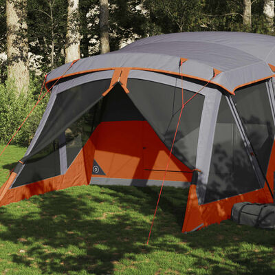 vidaXL Campingzelt mit Vorzelt 4 Personen Orange Wasserdicht