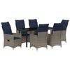 vidaXL Tisch- und Stuhlset 7 stk. Grau PE-Rattan