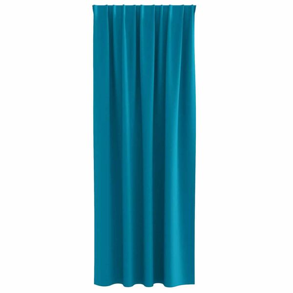 vidaXL Verdunkelungs-Vorhänge mit Ringen 2 pcs Türkis 260 x 140 cm