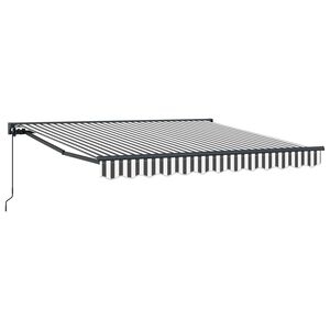 vidaXL Einziehbare Markise Anthrazit und Wei&szlig; 300 x 250 cm