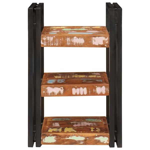 vidaXL Nachttisch 2 pcs Braun und Schwarz Massivholz Altholz
