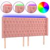 vidaXL LED Kopfteil Rosa 183x16x118/128 cm Samt