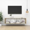 vidaXL TV-Wandschrank Sonoma-Eiche Wei&szlig; 37x37x142,5 cm Holzwerkstoff