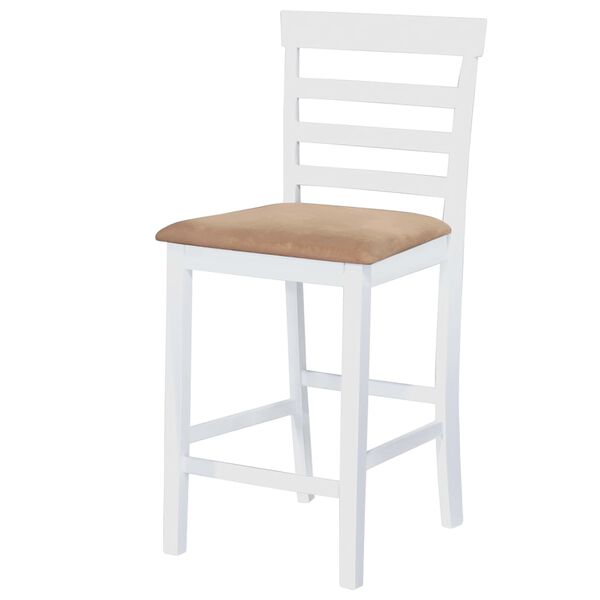 vidaXL Stehtisch und 4 Barhocker Holz Wei&szlig;