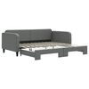 vidaXL Tagesbett Ausziehbar Dunkelgrau 100x200 cm Stoff