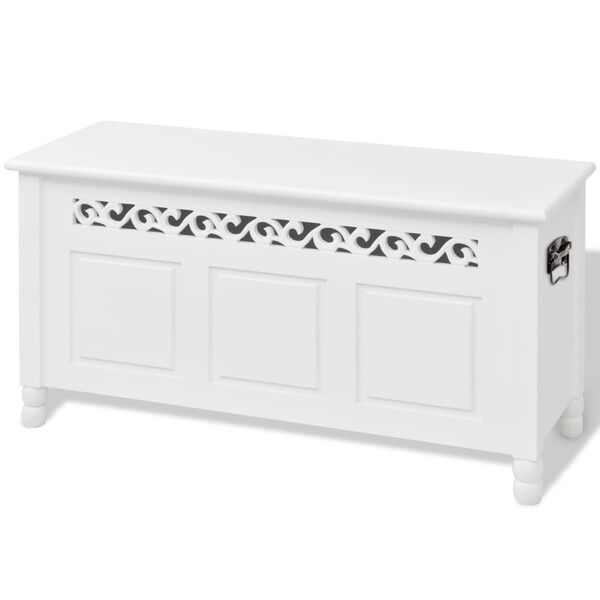 vidaXL Aufbewahrungsbank Barockstil MDF Wei&szlig;