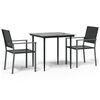 vidaXL 3-tlg. Garten-Essgruppe Poly Rattan und Stahl