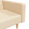 vidaXL Schlafsofa 2-Sitzer mit 2 Kissen Creme Stoff