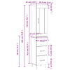 vidaXL Highboard R&auml;uchereiche 34,5x34x180 cm Holzwerkstoff