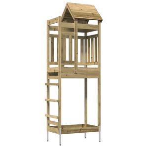 vidaXL Spielturm Braun 52,5 x 85 x 238 cm Massives impr&auml;gniertes Holz