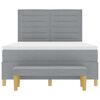 vidaXL Boxspringbett mit Matratze Hellgrau 140 x 200 cm Stoff