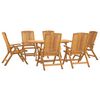 vidaXL 7-tlg. Garten-Essgruppe Massivholz Teak