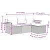 vidaXL 4-tlg. Garten-Sofagarnitur mit Kissen Braun Poly Rattan