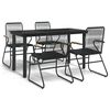 vidaXL 5-tlg. Garten-Essgruppe Schwarz PVC Rattan