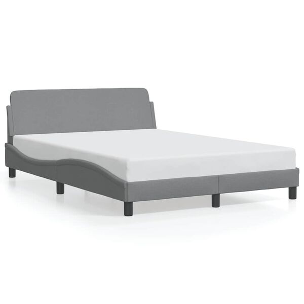 vidaXL Bettgestell "Dover" Hellgrau 140x190 cm Stoff