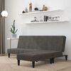 vidaXL Schlafsofa 2-Sitzer mit Hocker Dunkelgrau Mikrofasergewebe