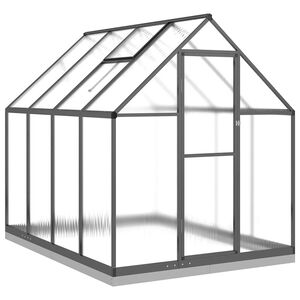 vidaXL Gew&auml;chshaus mit Fundamentrahmen Anthrazit 224x169x202 cm Alu