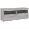 vidaXL TV-Wandschrank mit LED-Leuchten Grau Sonoma 100x30x40 cm