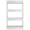 vidaXL B&uuml;cherregal/Raumteiler Hochglanz-Wei&szlig; 60x30x103cm Holzwerkstoff