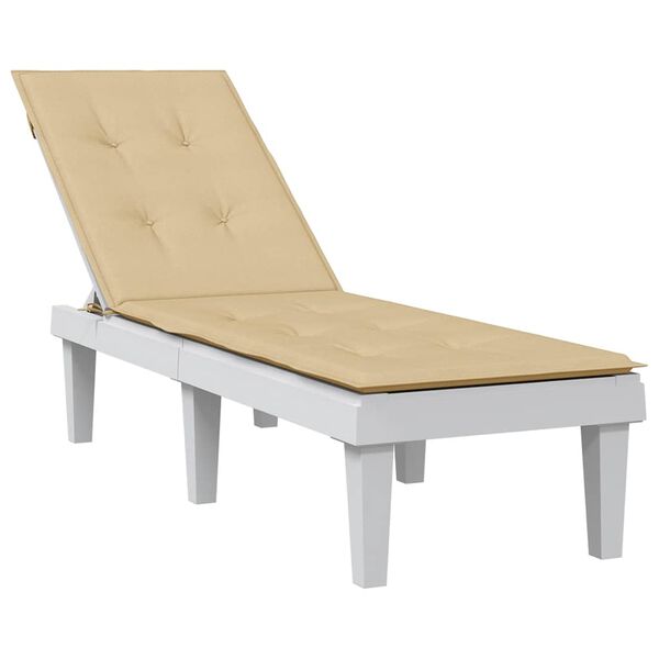 vidaXL Liegestuhl-Auflage Melange Beige (75+105) x 50 x 4 cm Stoff