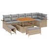 vidaXL Garten-Sofa-Set mit Kissen mit Kissen 9 pcs Beige und Hellgrau