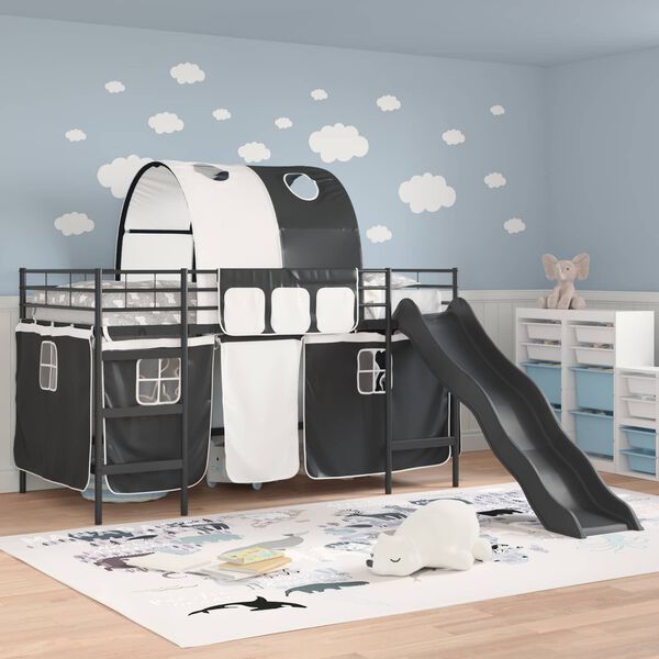 vidaXL Kinder-Etagenbett Schwarz 90 x 200 cm Metall