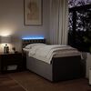 vidaXL Boxspringbett mit Matratze Taupe 100x200 cm Stoff