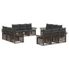 vidaXL Gartensofa-set 12 pcs Grau Poly-Rattan