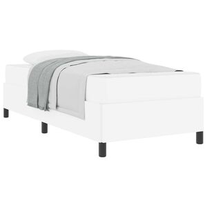 vidaXL Bettrahmen mit Matratze Wei&szlig; 90 x 200 cm Stoff