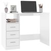 vidaXL Schreibtisch mit Schubladen Hochglanz-Wei&szlig; 102x50x76 cm