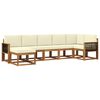 vidaXL Outdoor-Sofagarnitur 7 stk. Natur und Creme Polyester