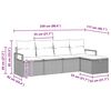 vidaXL Garten-Sofa-Set mit Kissen mit Speicher 5 pcs Beige Poly Rattan