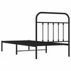 vidaXL Bettgestell mit Kopfteil Metall Schwarz 90x190 cm