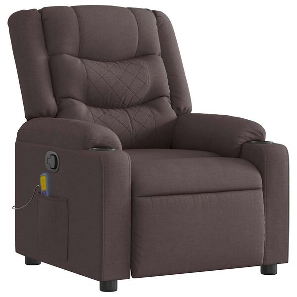 vidaXL Massagesessel Dunkelbraun Stoff