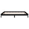 vidaXL Massivholzbett mit LEDs Schwarz 135x190 cm