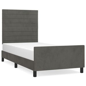 vidaXL Bettgestell ohne Matratze Dunkelgrau 80x200 cm Samt