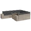 vidaXL 11-tlg. Garten-Sofagarnitur mit Kissen Hellgrau Poly Rattan
