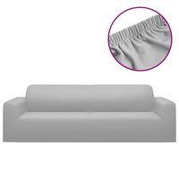vidaXL Stretch Sofahusse 3-Sitzer Grau Polyester-Jersey