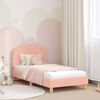 vidaXL Kinderbettgestell mit Kopfteil Rosa 80 x 160 cm Schafstoff