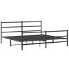 vidaXL Bettgestell mit Kopf- und Fu&szlig;teil Metall Schwarz 180x200 cm