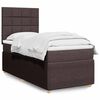 vidaXL Boxspringbett mit Matratze Dunkelbraun 100x200 cm Stoff