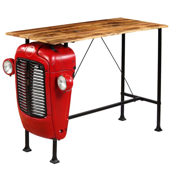 vidaXL Bartisch Traktor Massivholz Mango Rot 60x150x107 cm